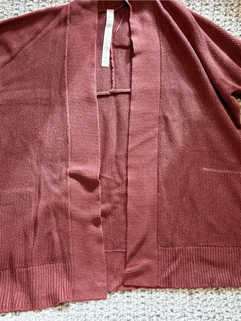 lululemon athletica Open-Front Knit Cardigan in Rusty Rose